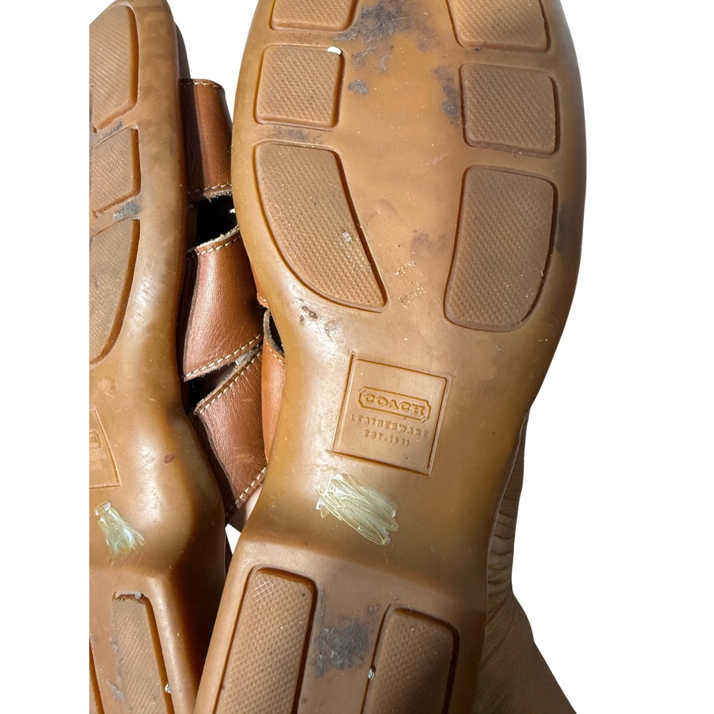 Coach Clarissa Brown Leather Slide Sandals Made in Italy Vintage Womens 8 B P117 - Picture 10 of 10